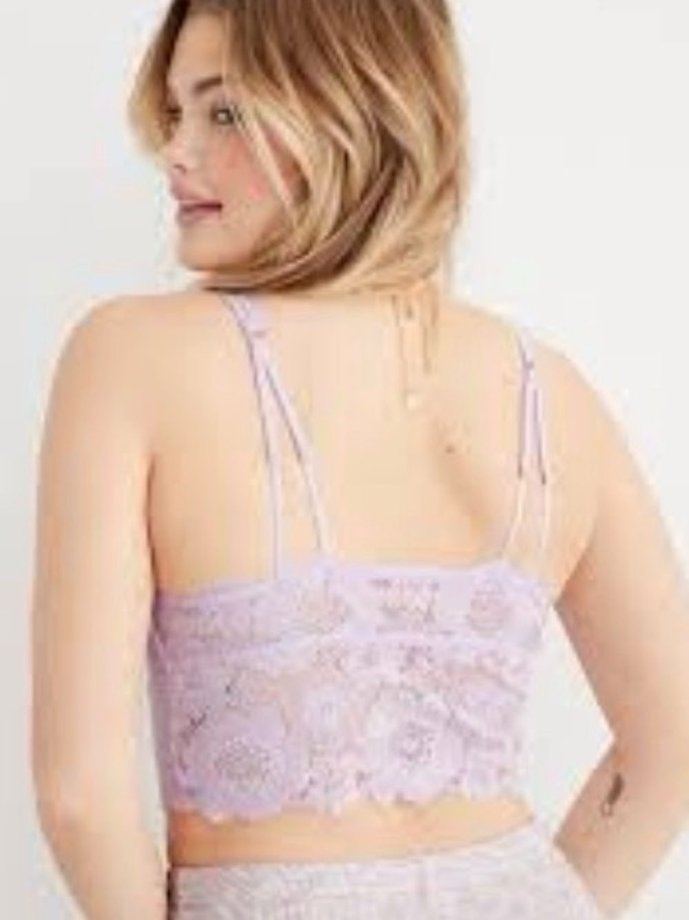 Aerie Lavender Ribbed Poppy Lace Bra Top NWT Size M